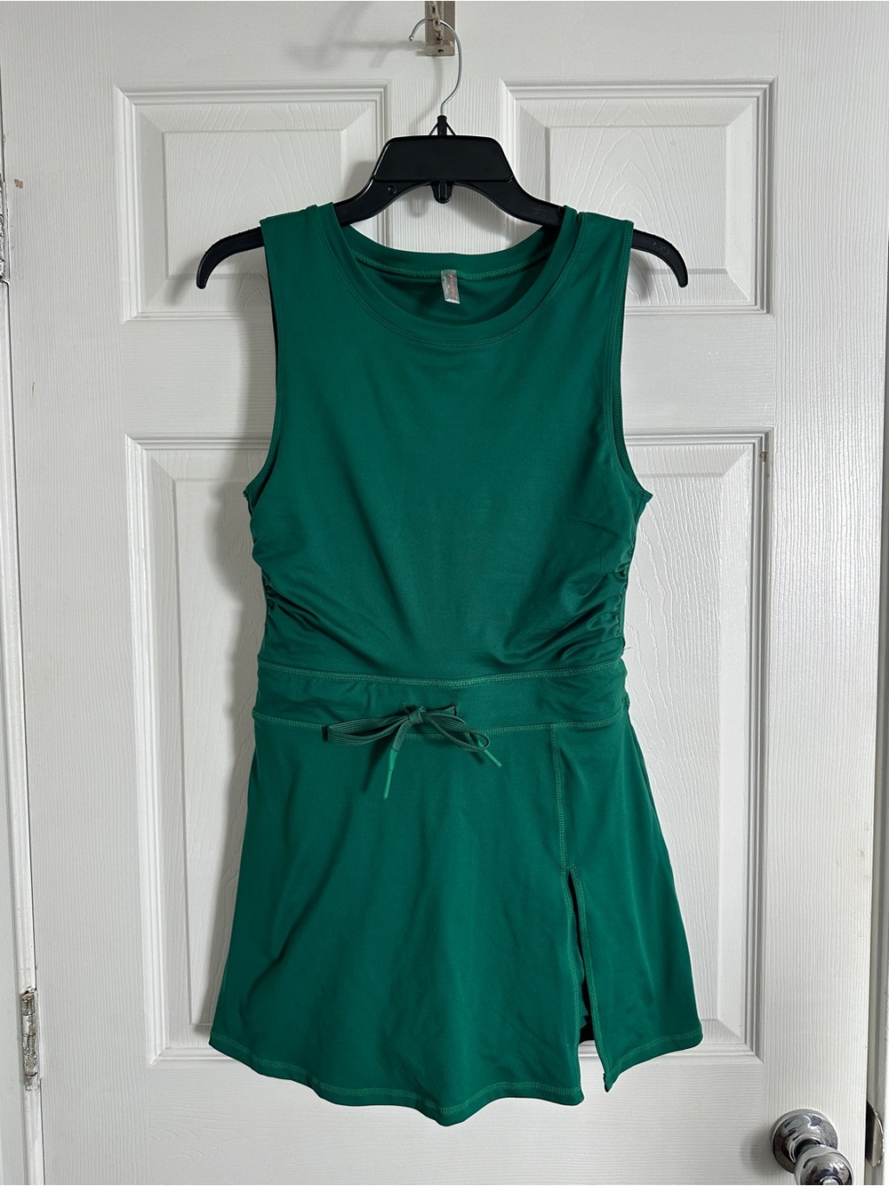 Free People Green Sleeveless Tie-Waist Mini Dress